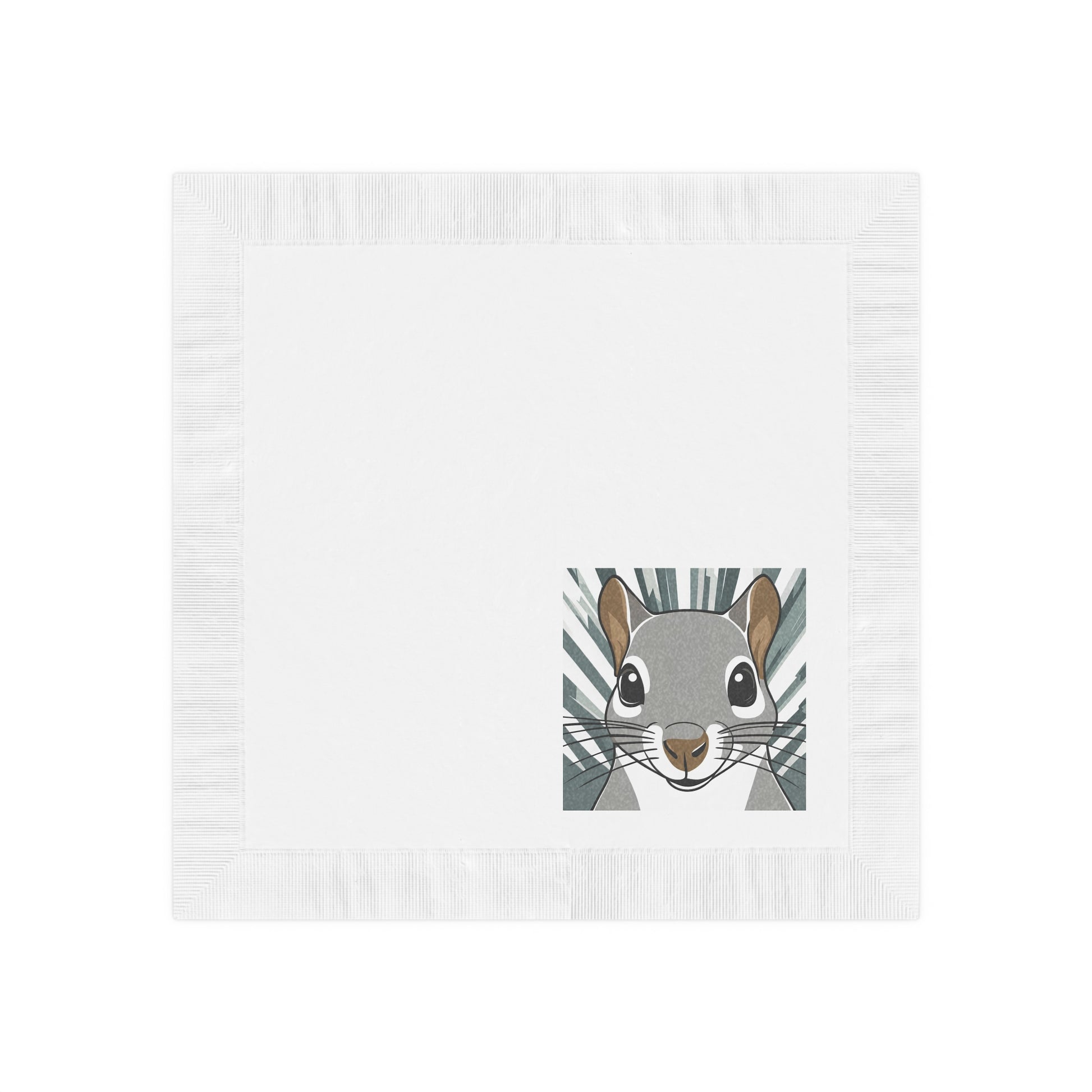 Cute Squirrel Cocktail Napkins — Playful Woodland Party Napkins, 2 sizes, Pack of 50 or 100