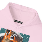 Winter Squirrel, Unisex Hoodie w Front Pocket