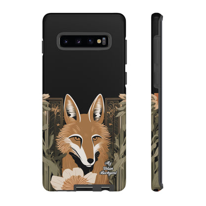 Art Deco Coyote with Flower, Cell Phone Case - Apple, Samsung or Google Pixel