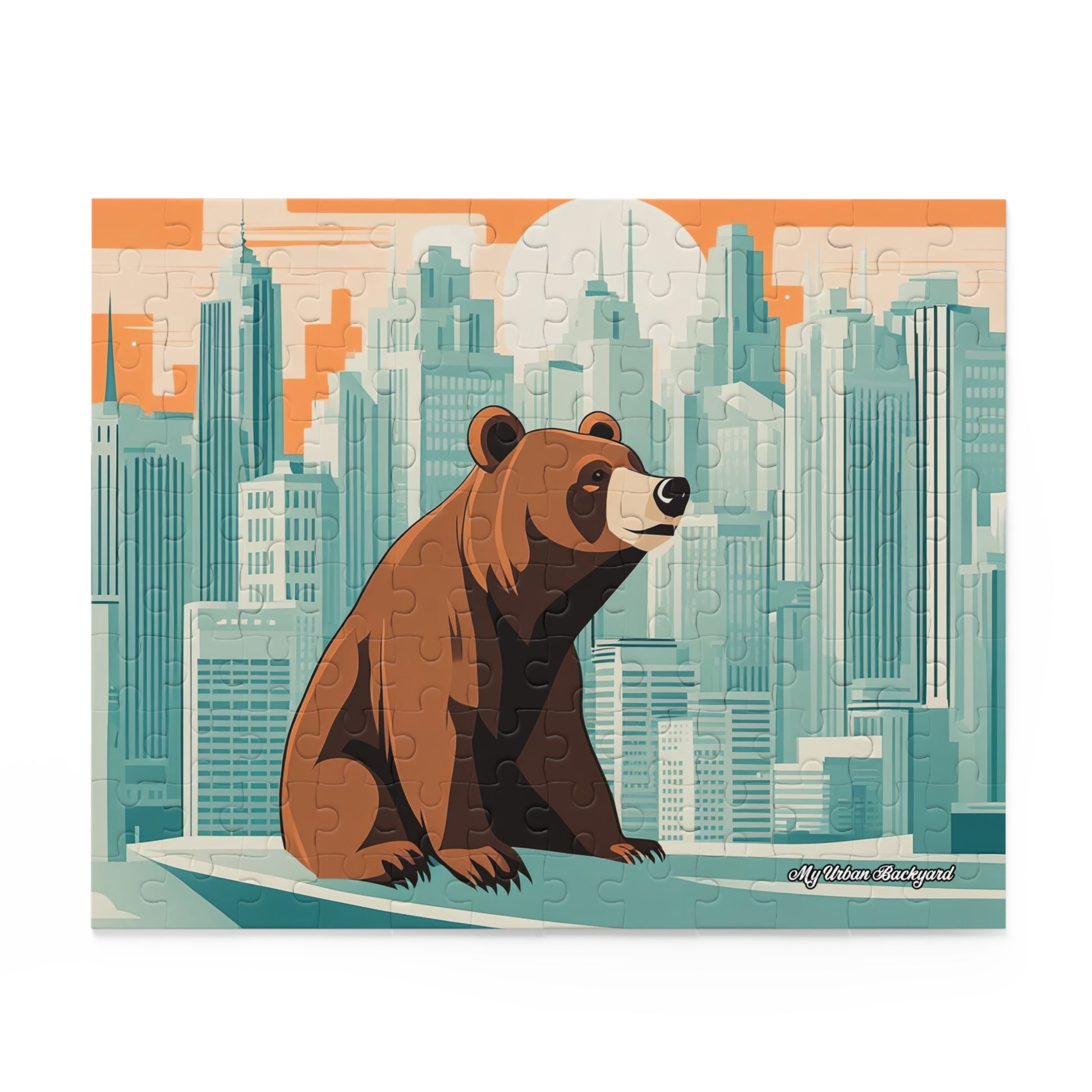 Urban Bear Jigsaw Puzzle, Family Fun Activity, Art Decor, Gift for Nature Lovers, Home Entertainment, (120, 252, or 500-Piece)