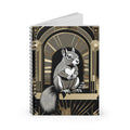 Art Deco Squirrel, Spiral Notebook Writing Journal - 118 Ruled Pages