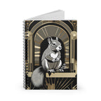 Art Deco Squirrel, Spiral Notebook Writing Journal - 118 Ruled Pages
