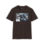 Urban Crow In Falling Snow T-Shirt — Winter Crow Graphic Tee