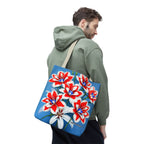 Bouquet of Red White and Blue Flowers Tote Bag with Cotton Handles For Everyday Use, 3 Sizes