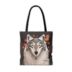 Art Deco Wolf Tote Bag with Cotton Handles For Everyday Use, 3 Sizes