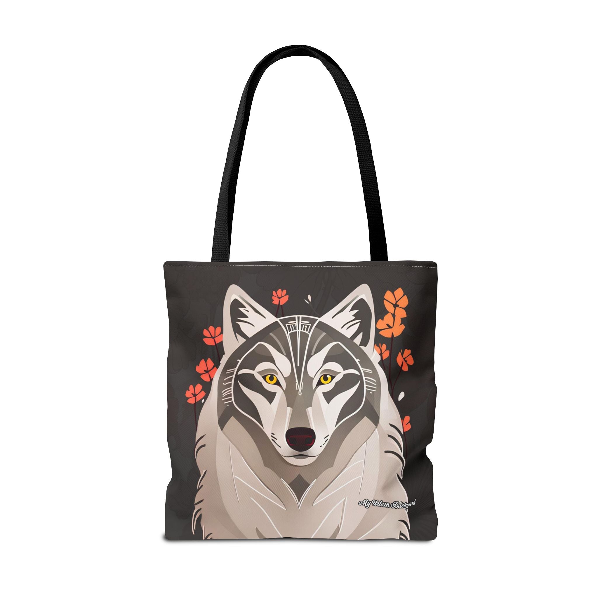 Art Deco Wolf Tote Bag with Cotton Handles For Everyday Use, 3 Sizes