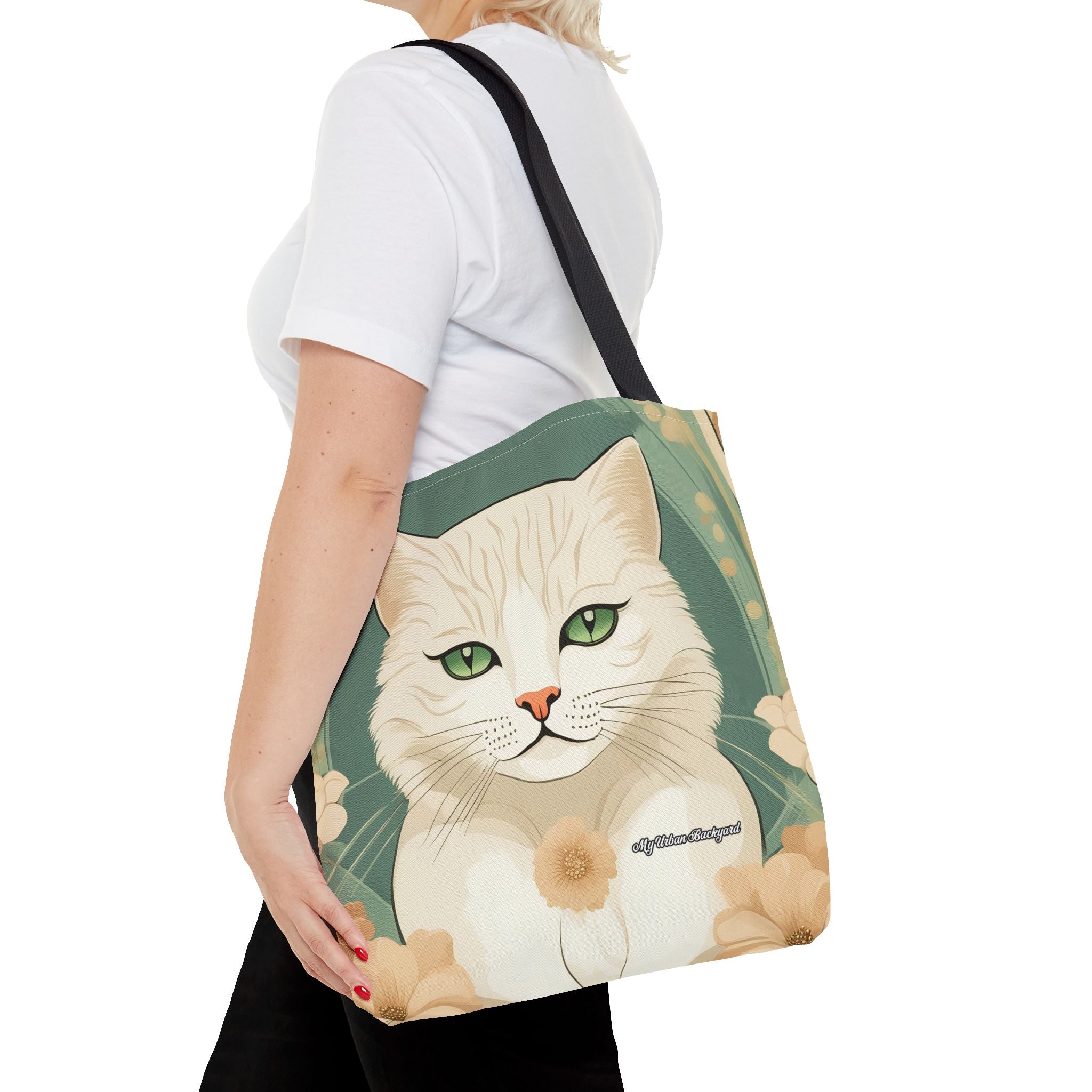 Blanca Purrington, Cat Tote Bag with Cotton Handles For Everyday Use, 3 Sizes