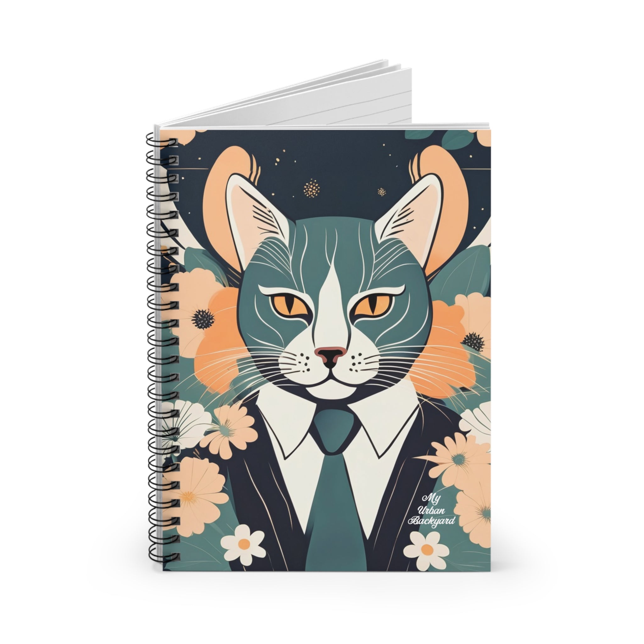Simon Whiskerford, Cat Spiral Notebook Writing Journal - 118 Ruled Pages