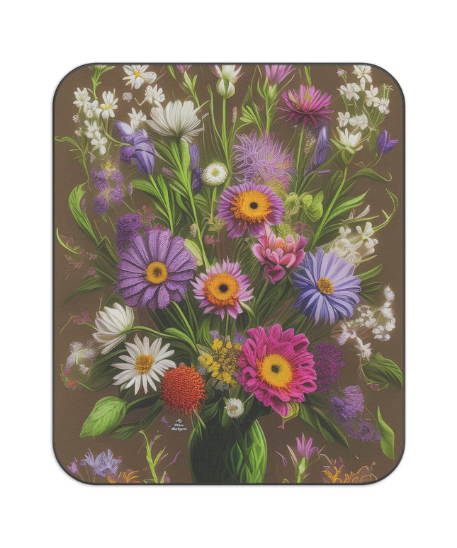 Bouquet of Flowers, Cozy Outdoor Picnic Blanket, Water-Resistant Bottom, 51" × 61"