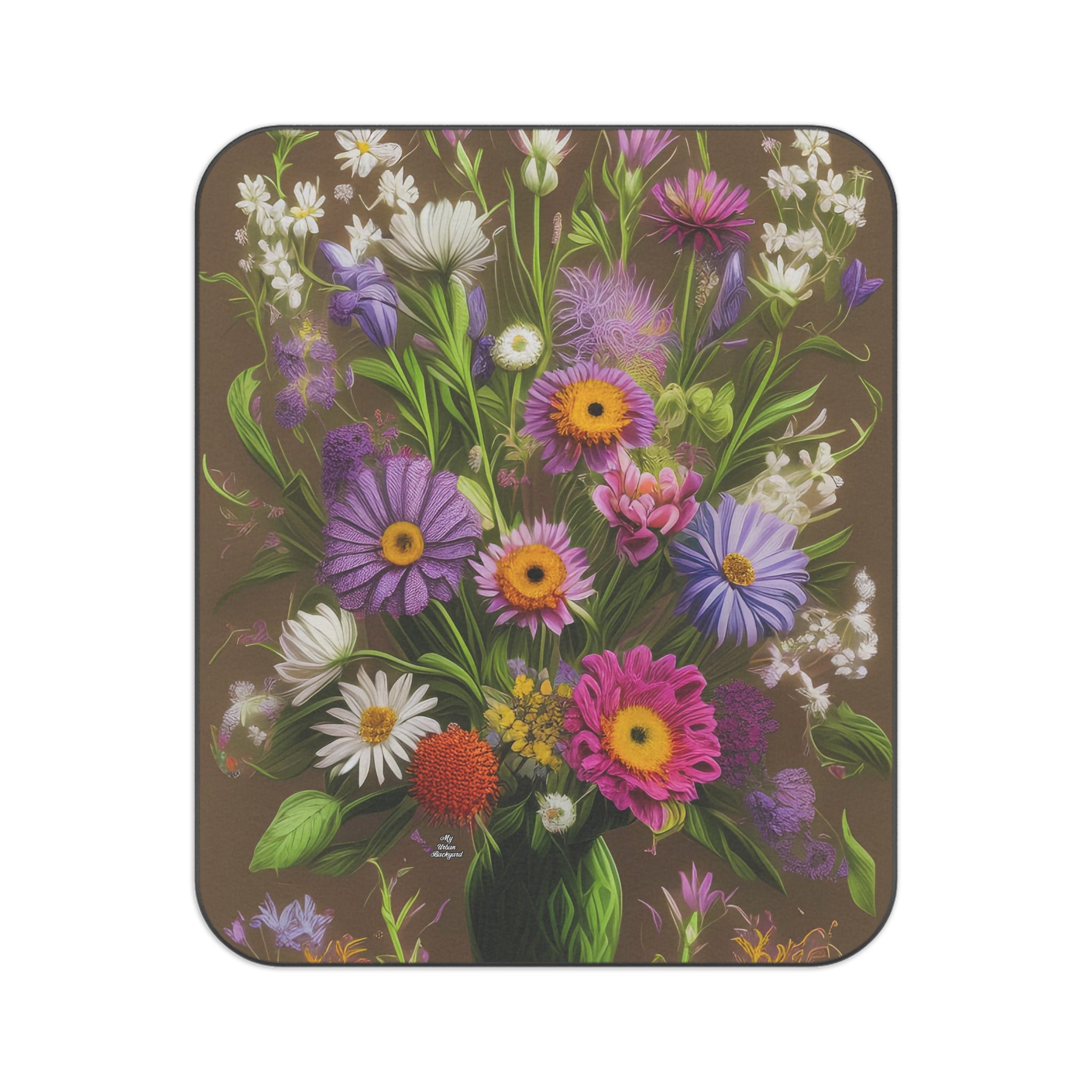 Bouquet of Flowers, Cozy Outdoor Picnic Blanket, Water-Resistant Bottom, 51" × 61"