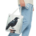 Winter Crow Tote Bag with Cotton Handles For Everyday Use, 3 Sizes