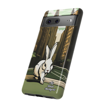 White Rabbit on a City Street, Cell Phone Case - Apple, Samsung, or Google Pixel