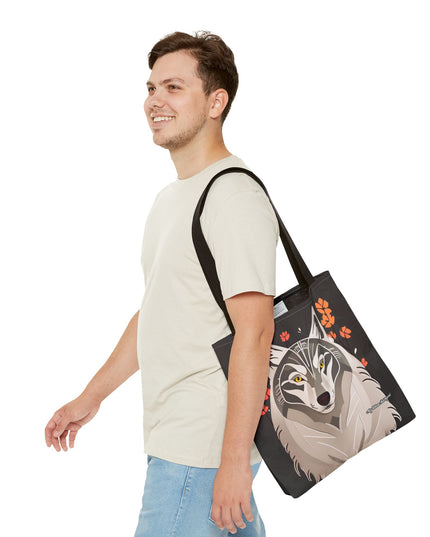 Art Deco Wolf Tote Bag with Cotton Handles For Everyday Use, 3 Sizes