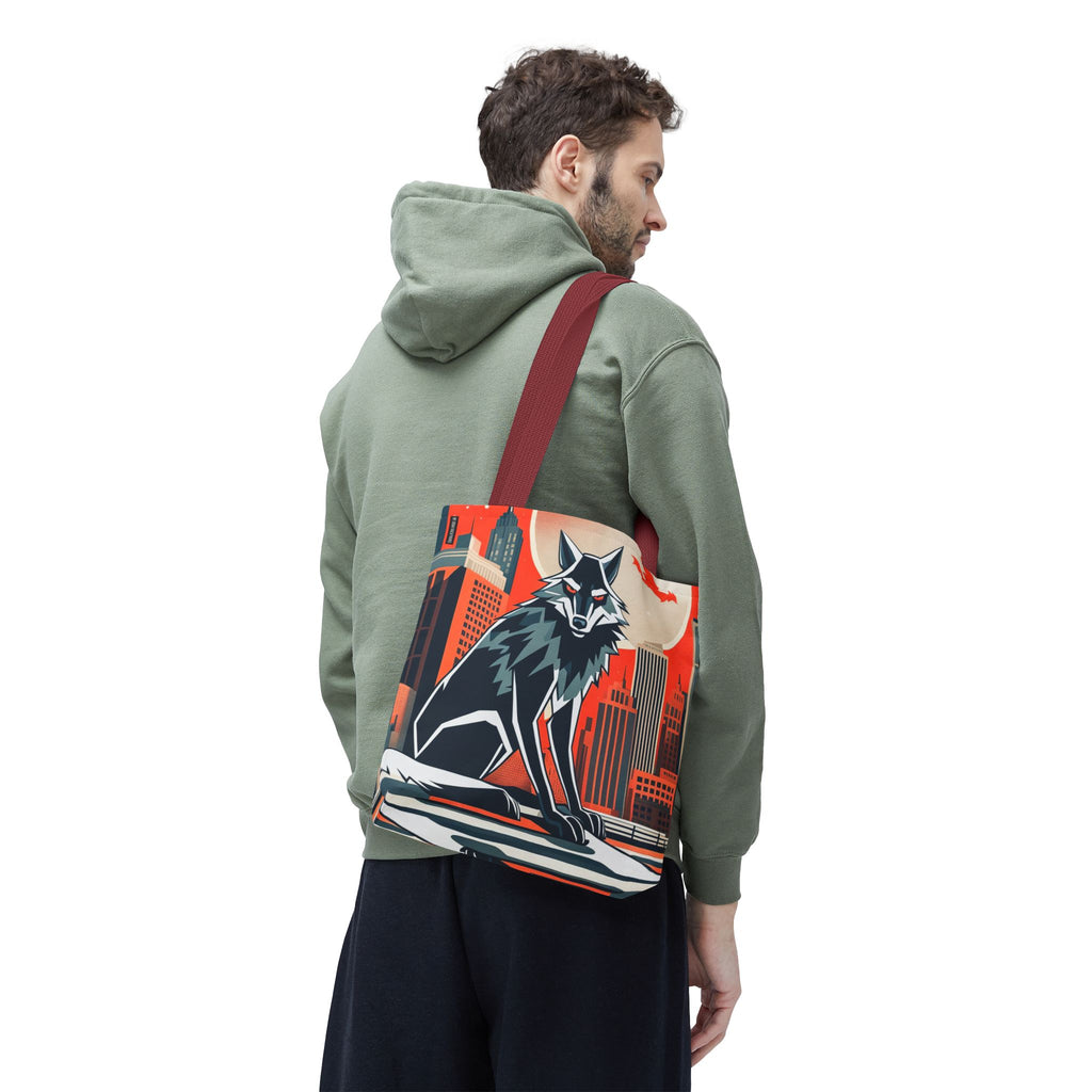 City Wolf Tote Bag, Tote with Cotton Handles For Everyday Use, 3 Sizes