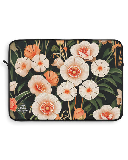 Art Deco Flowers, Laptop Carrying Case, Top Loading Sleeve for School or Work