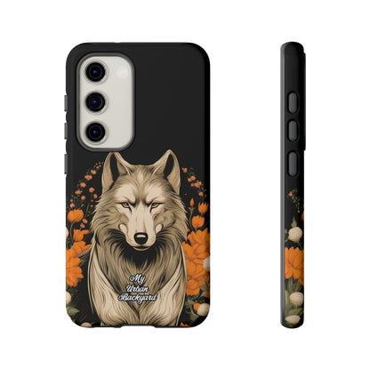 Wolf with Flowers, Cell Phone Case - Apple, Samsung or Google Pixel