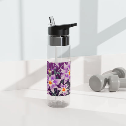 Purple Flowers, 20oz Sport Water Bottle, BPA-Free, Tritan™ plastic