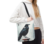 Winter Crow Tote Bag with Cotton Handles For Everyday Use, 3 Sizes