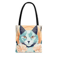 Leo Bluemane Floral Cat Tote Bag