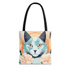 Leo Bluemane Floral Cat Tote Bag