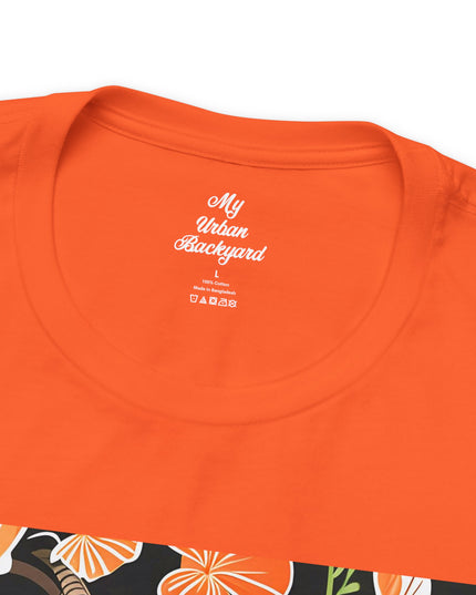 Goat with Orange Flowers, Soft 100% Jersey Cotton T-Shirt, Unisex, Short Sleeve, Retail Fit