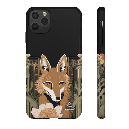 Art Deco Coyote with Flower, Cell Phone Case - Apple, Samsung or Google Pixel