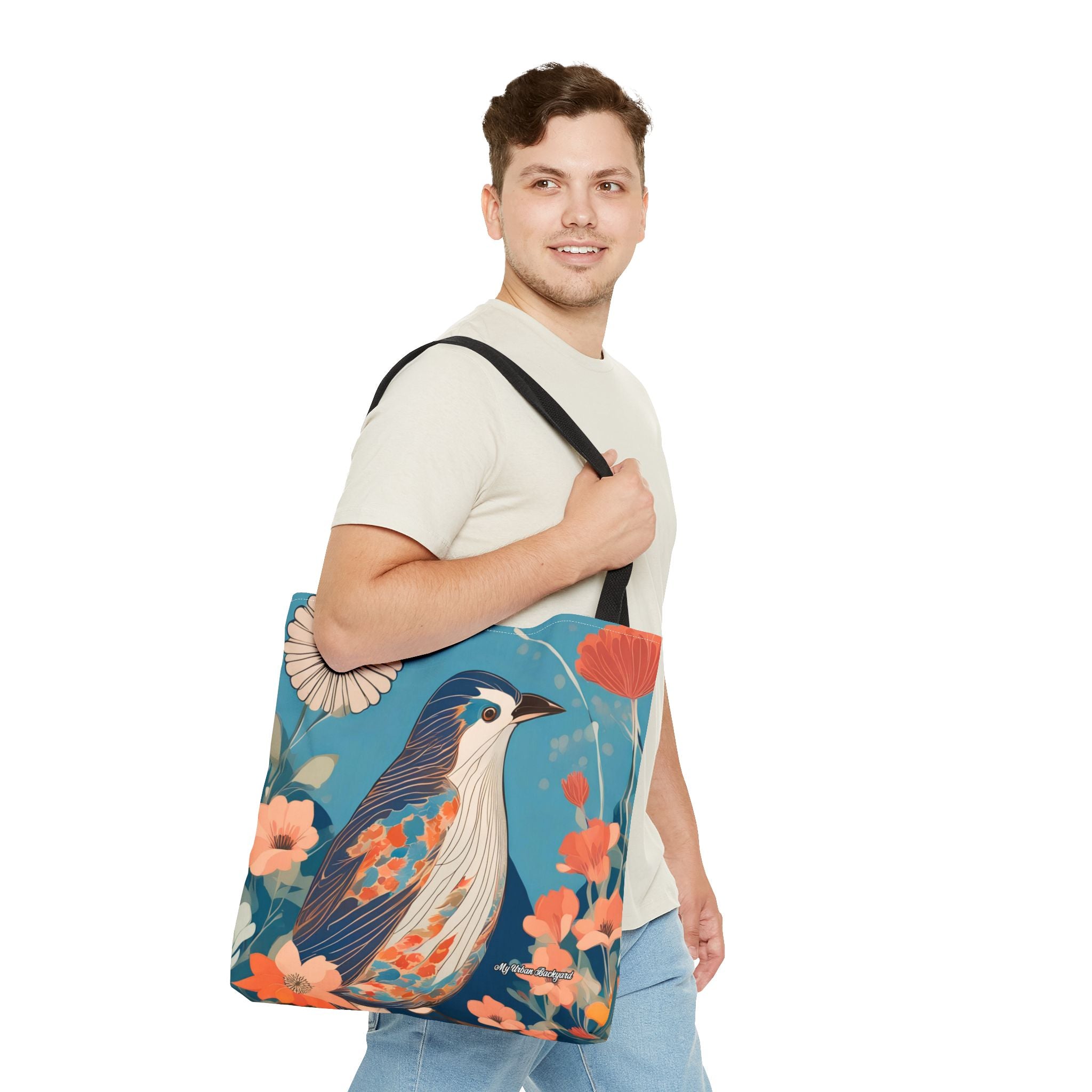 Colorful Bird Tote Bag with Cotton Handles For Everyday Use, 3 Sizes