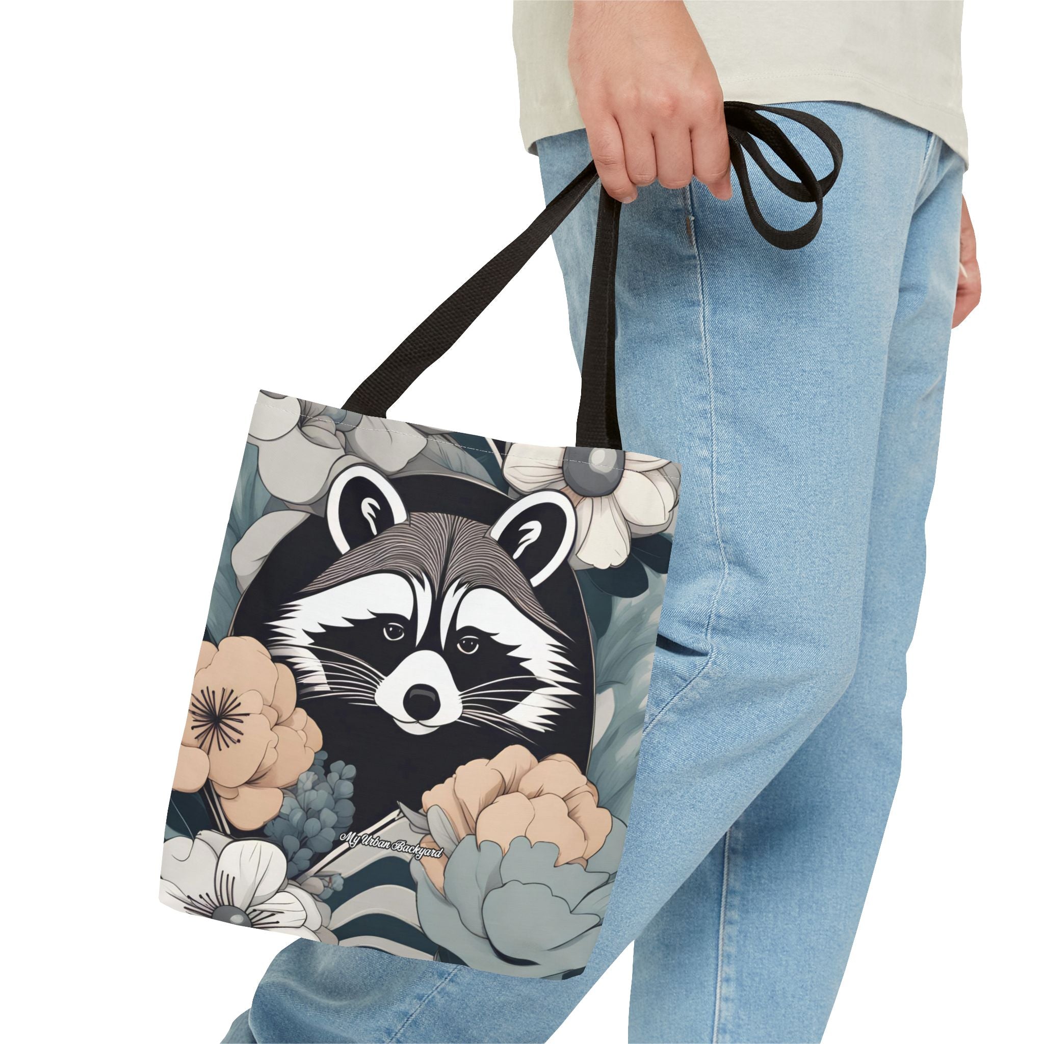 Rocco Pawsley, Raccoon Tote Bag with Cotton Handles For Everyday Use, 3 Sizes