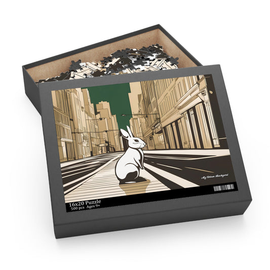 City Rabbit, Jigsaw Puzzle, (120, 252, or 500-Piece)