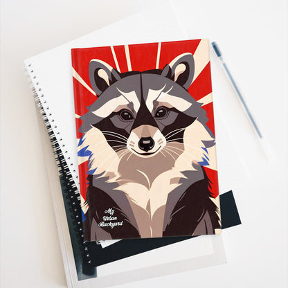 Raccoon on Art Deco Rays, Hardcover Notebook Journal - Write in Style