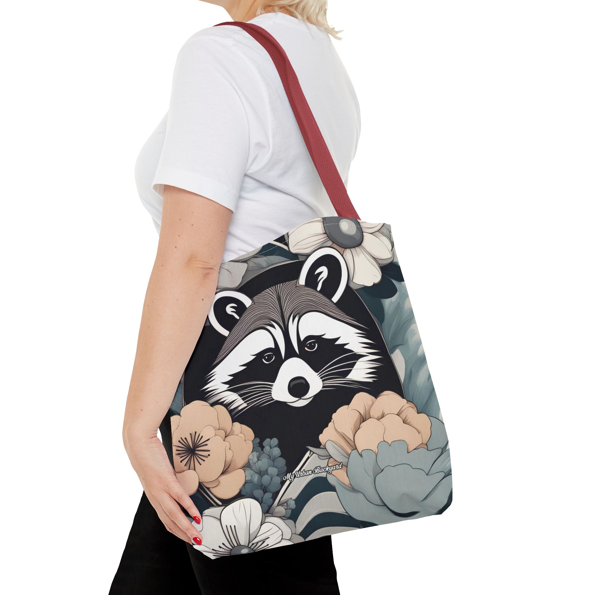 Rocco Pawsley, Raccoon Tote Bag with Cotton Handles For Everyday Use, 3 Sizes