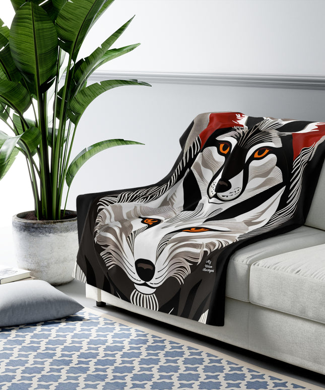 Art Deco Dogs, Sherpa Fleece Blanket for Cozy Warmth, 50"x60"