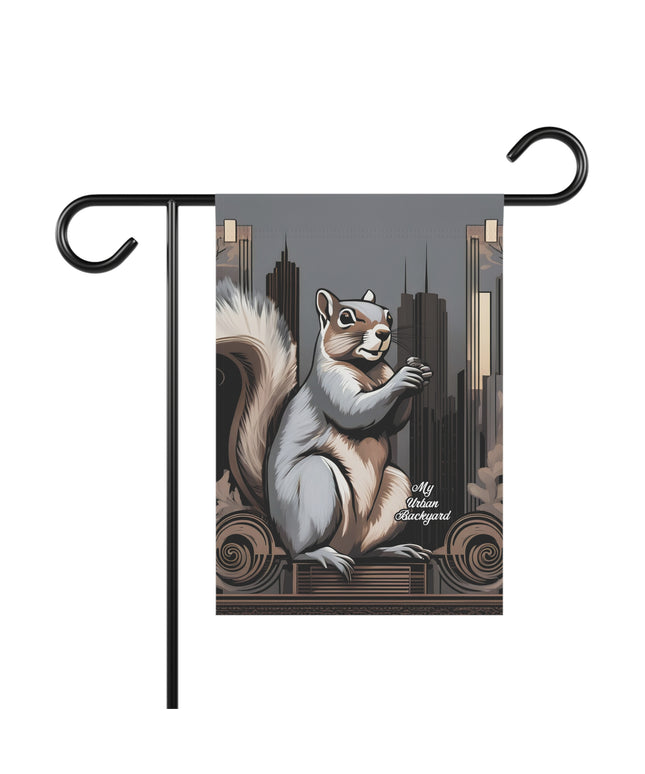 Urban Gray Squirrel, Garden Flag for Yard, Patio, Porch, or Work, 12"x18" - Flag only