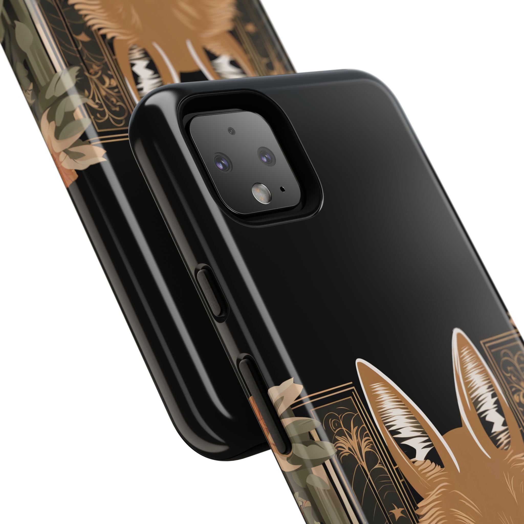 Art Deco Coyote with Flower, Cell Phone Case - Apple, Samsung, Google Pixel