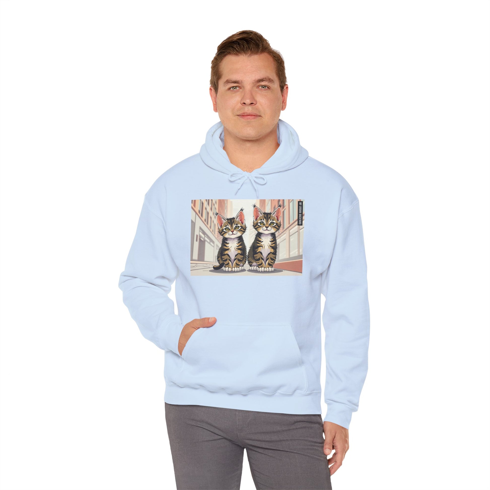 Cute Tabby Kittens Hooded Sweatshirt, Cozy Gift for Pet Owners, Cat Mom Hoodie, Cute Cat Sweatshirt, Cat-Themed Apparel, Animal Lover Gift