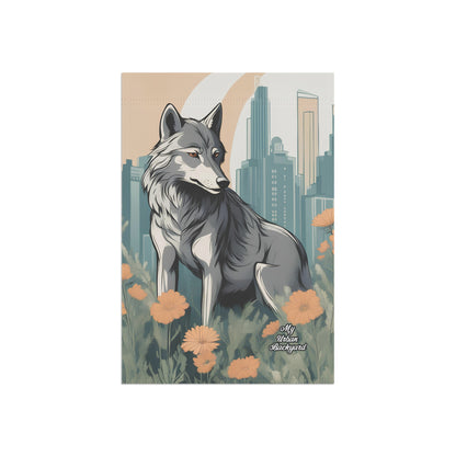 Urban Wolf, Garden Flag for Yard, Patio, Porch, or Work, 12"x18" - Flag only