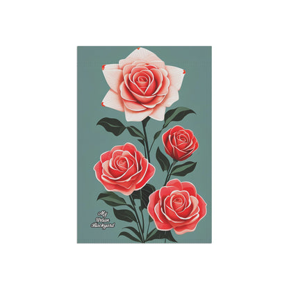 Roses, Garden Flag for Yard, Patio, Porch, or Work, 12"x18" - Flag only