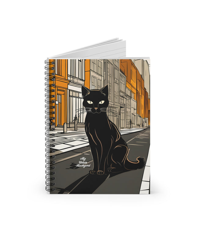 Lucian Purrcrest, Cat Spiral Notebook Writing Journal - 118 Ruled Pages