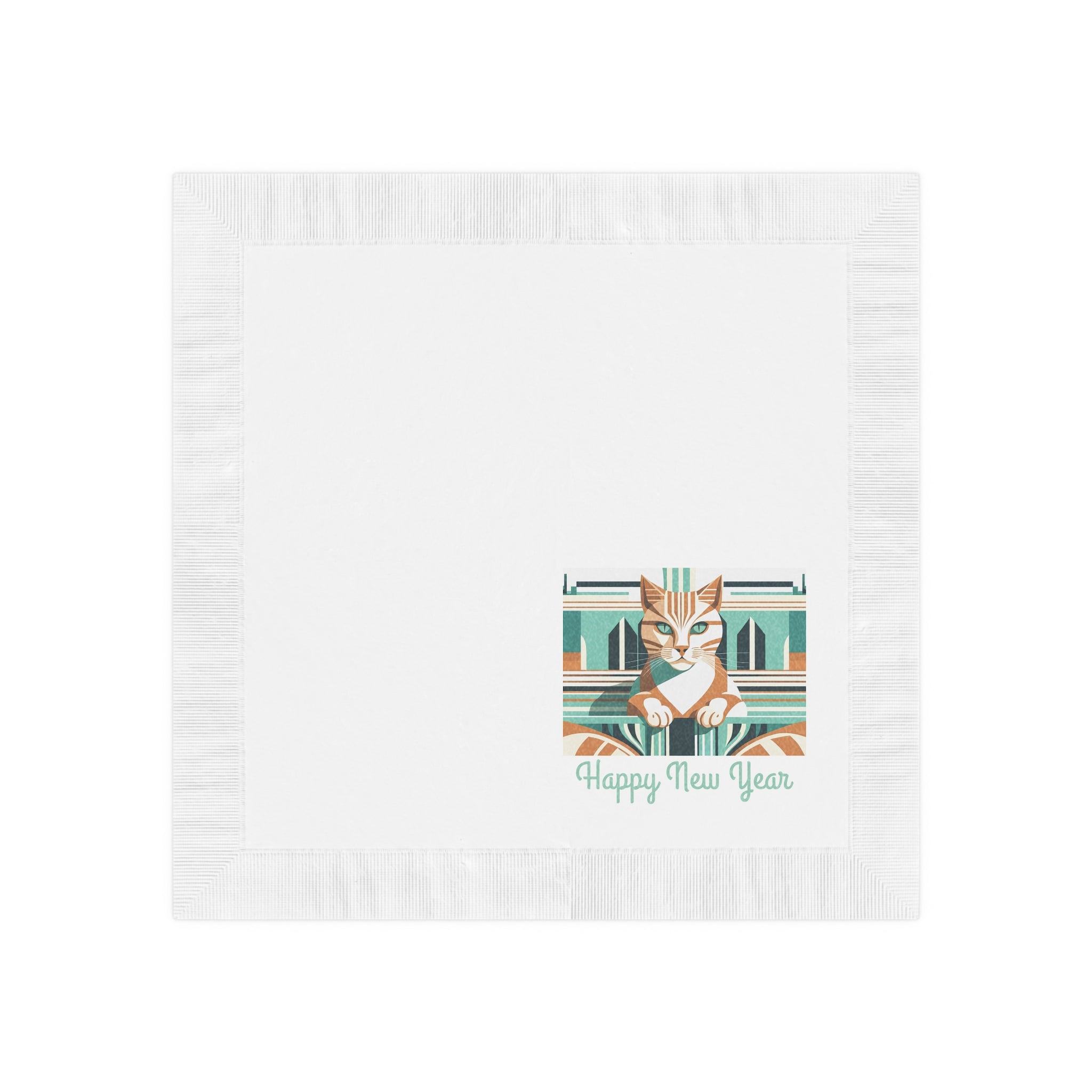 Art Deco Tabby — New Year Napkins