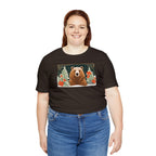 Art Deco Holiday Bear, Soft 100% Jersey Cotton T-Shirt, Unisex, Short Sleeve, Retail Fit