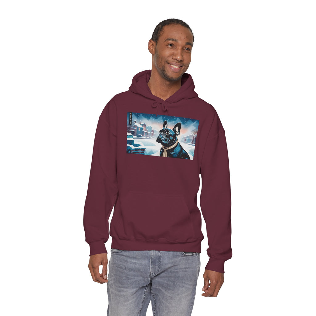 French Bulldog Hoodie w Front Pocket - Cozy, Unisex, Heavy Blend Sweatshirt
