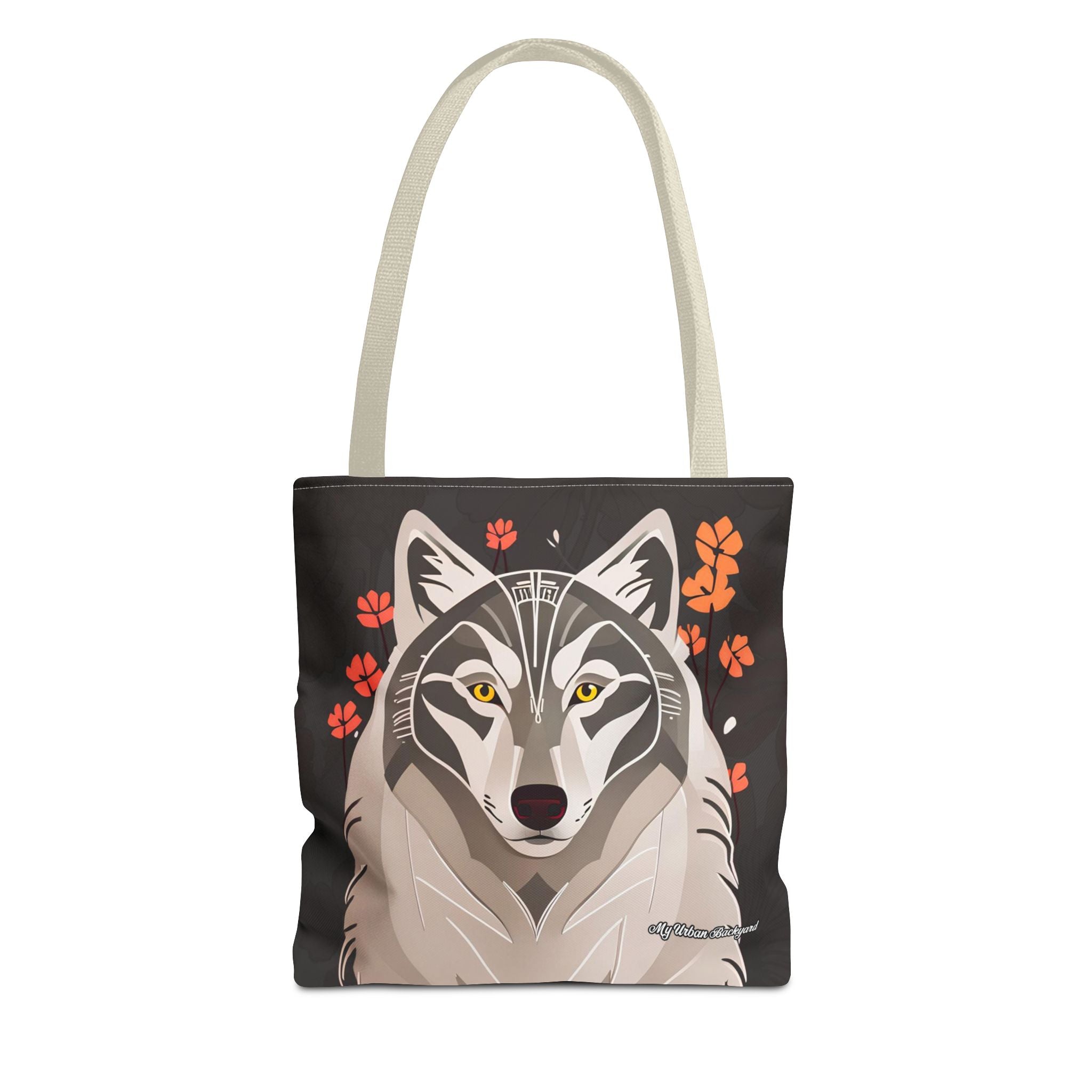 Art Deco Wolf Tote Bag with Cotton Handles For Everyday Use, 3 Sizes