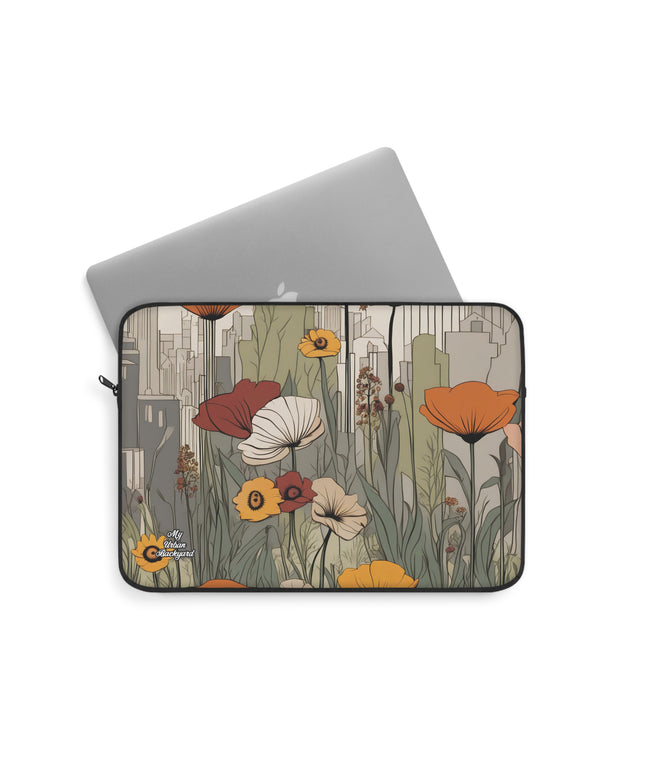 Urban Flowers, Laptop Carrying Case, Top Loading Sleeve for School or Work
