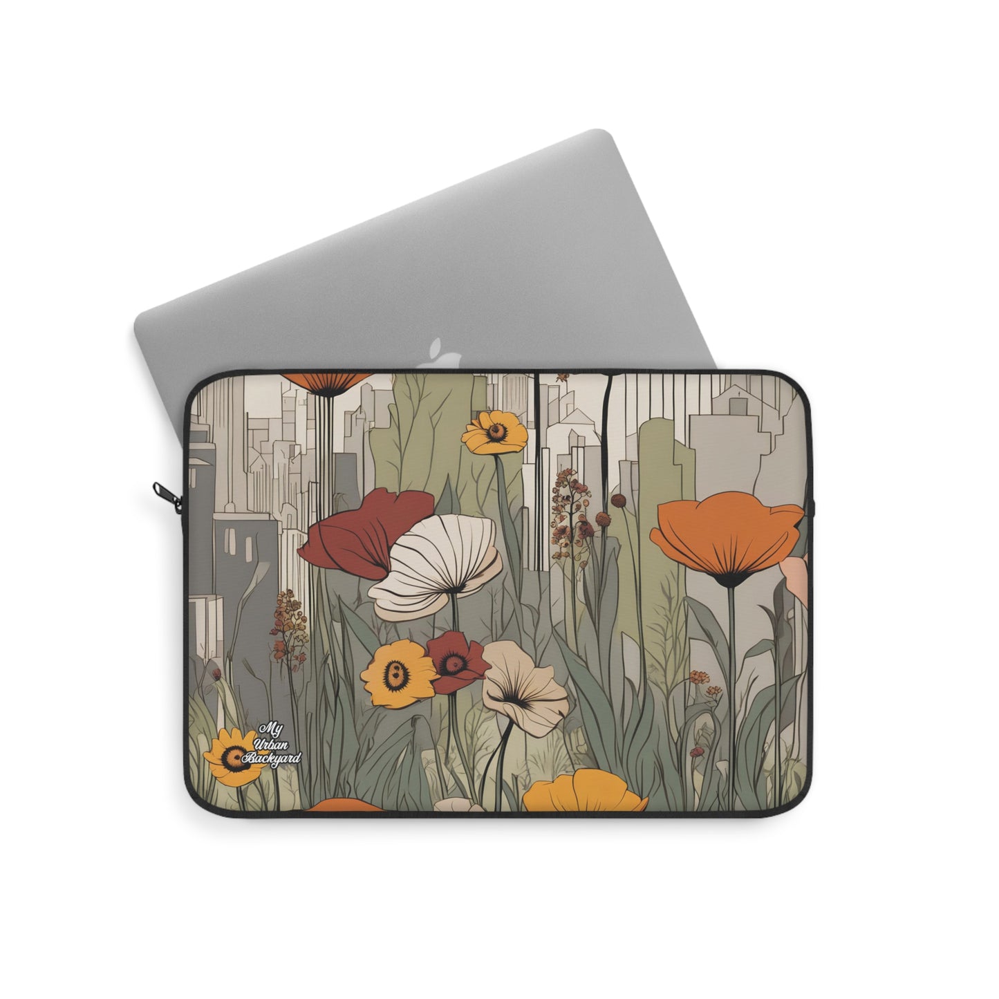 Urban Flowers, Laptop Carrying Case, Top Loading Sleeve for School or Work