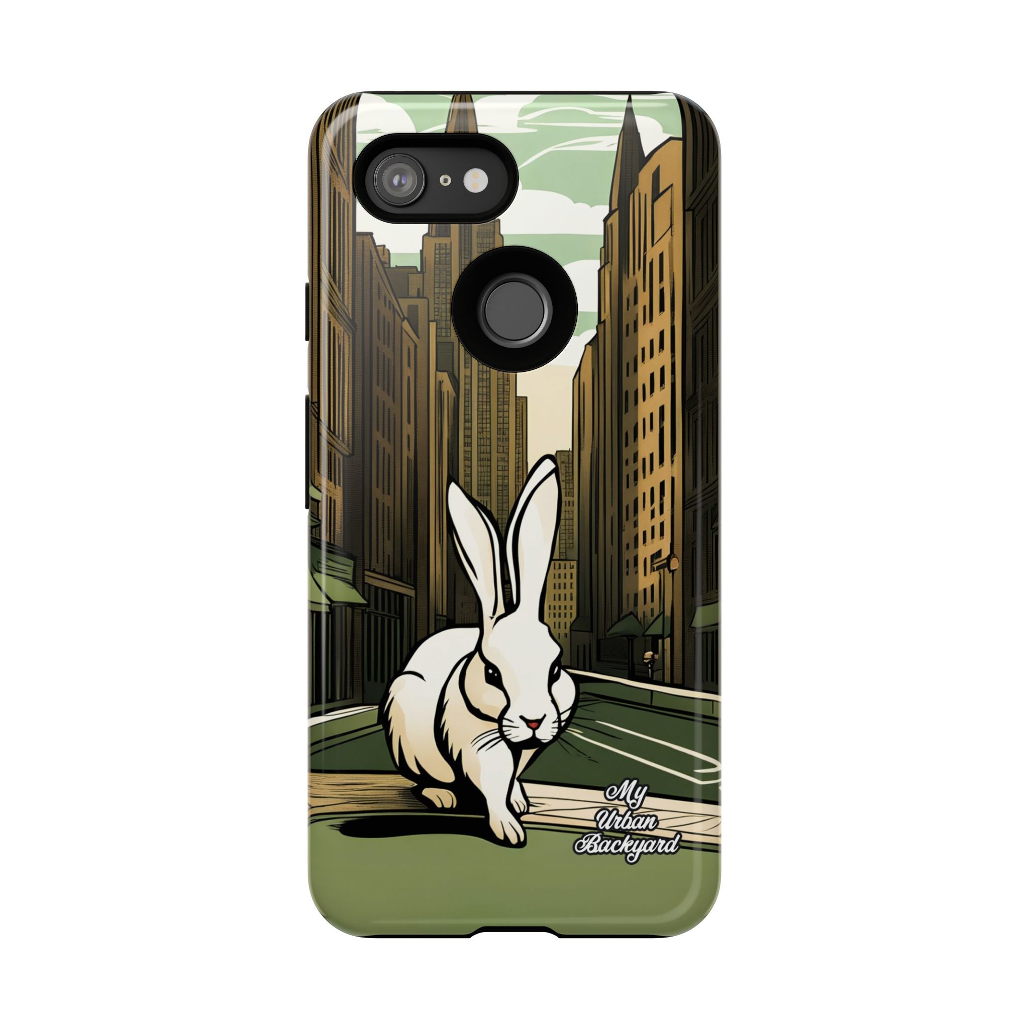 White Rabbit on a City Street, Cell Phone Case - Apple, Samsung, Google Pixel