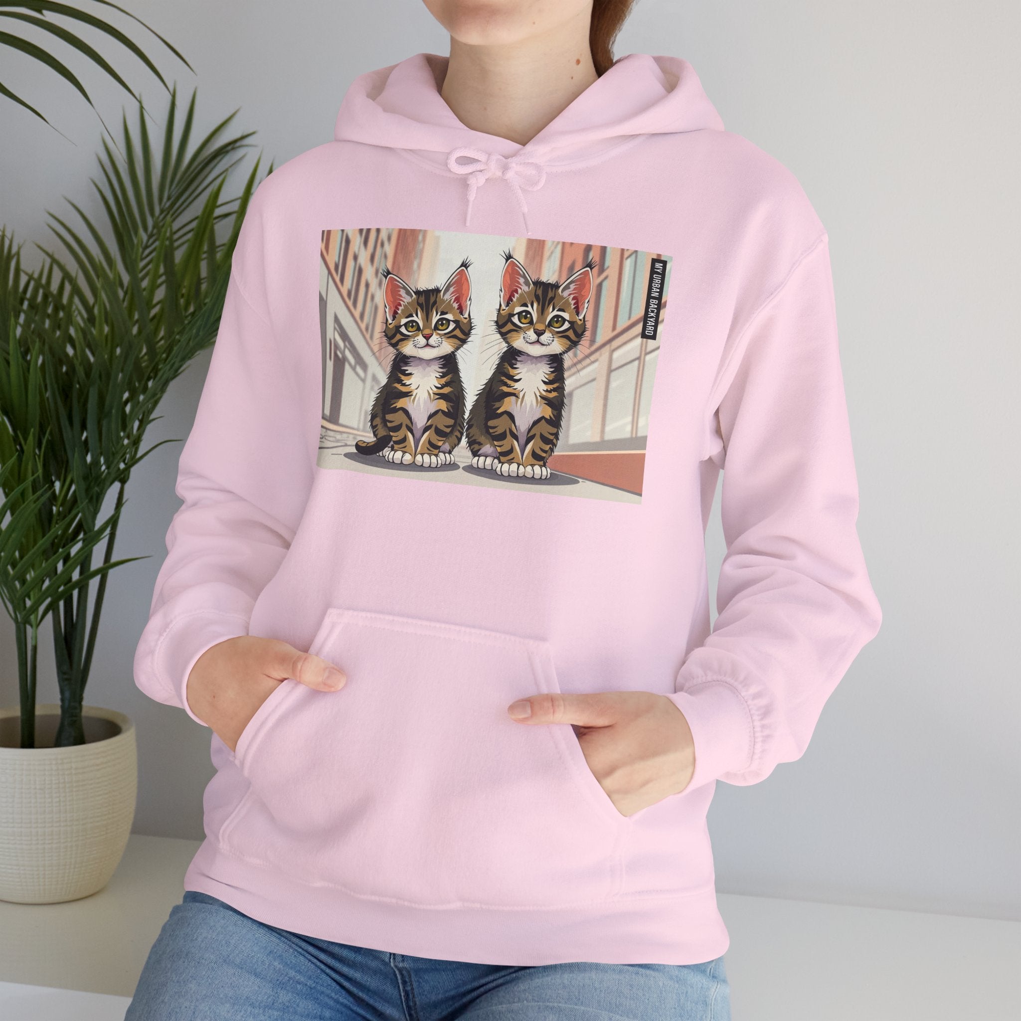 Cute Tabby Kittens Hooded Sweatshirt, Cozy Gift for Pet Owners, Cat Mom Hoodie, Cute Cat Sweatshirt, Cat-Themed Apparel, Animal Lover Gift
