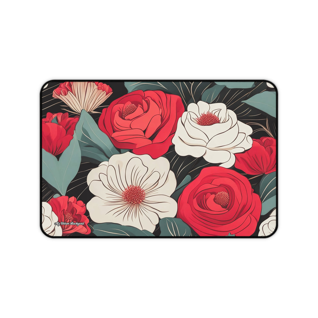Floral Desk Mat, Elegant Workspace Accessory, Home Office Decor, Mother's Day Gift, Floral Keyboard Pad, 3 Sizes