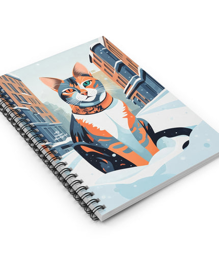 Claws Pawson, Cat Spiral Notebook Writing Journal - 118 Ruled Pages