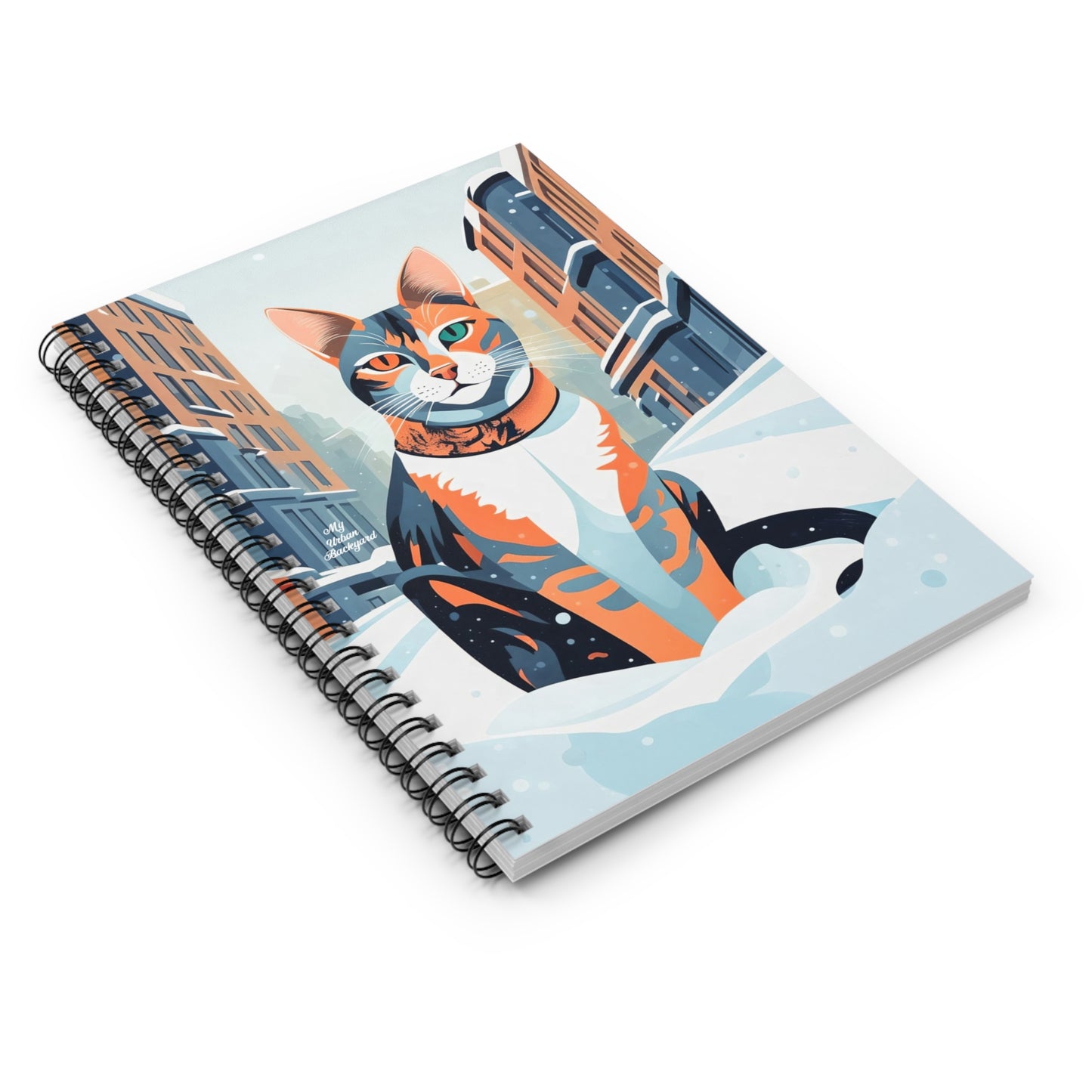 Claws Pawson, Cat Spiral Notebook Writing Journal - 118 Ruled Pages