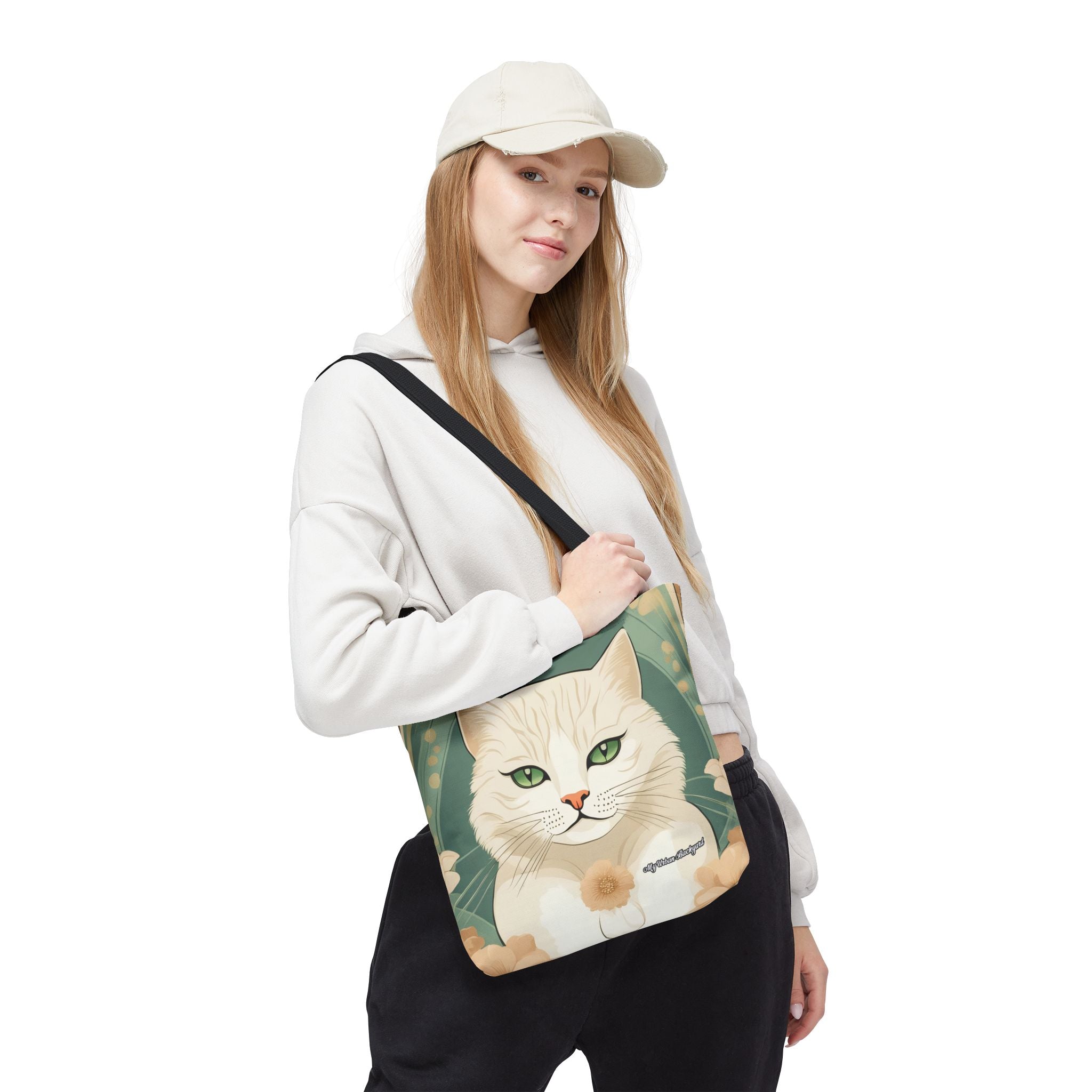 Blanca Purrington, Cat Tote Bag with Cotton Handles For Everyday Use, 3 Sizes